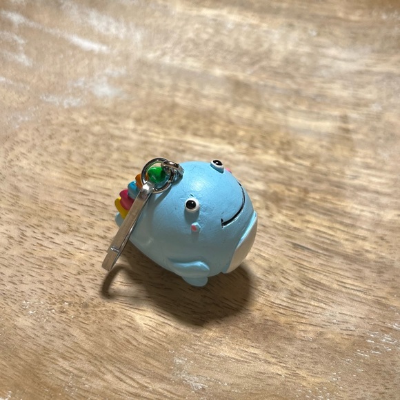 NWOT Baby Blue Rainbow Dinosaur Charm with Spring Hook - Picture 1 of 11